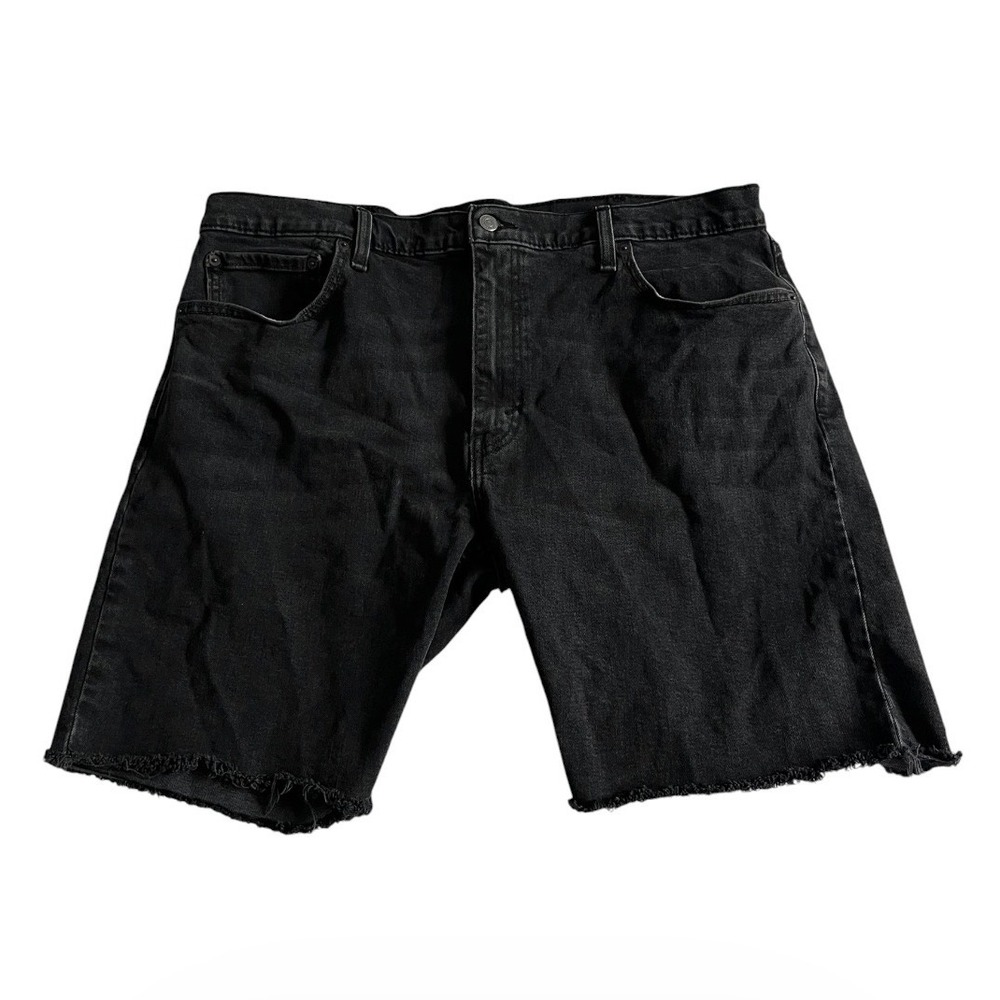Levis 412 Slim Fit Stretch Jean Shorts Men's 40 Black Denim 9" Bermuda Zip Fly